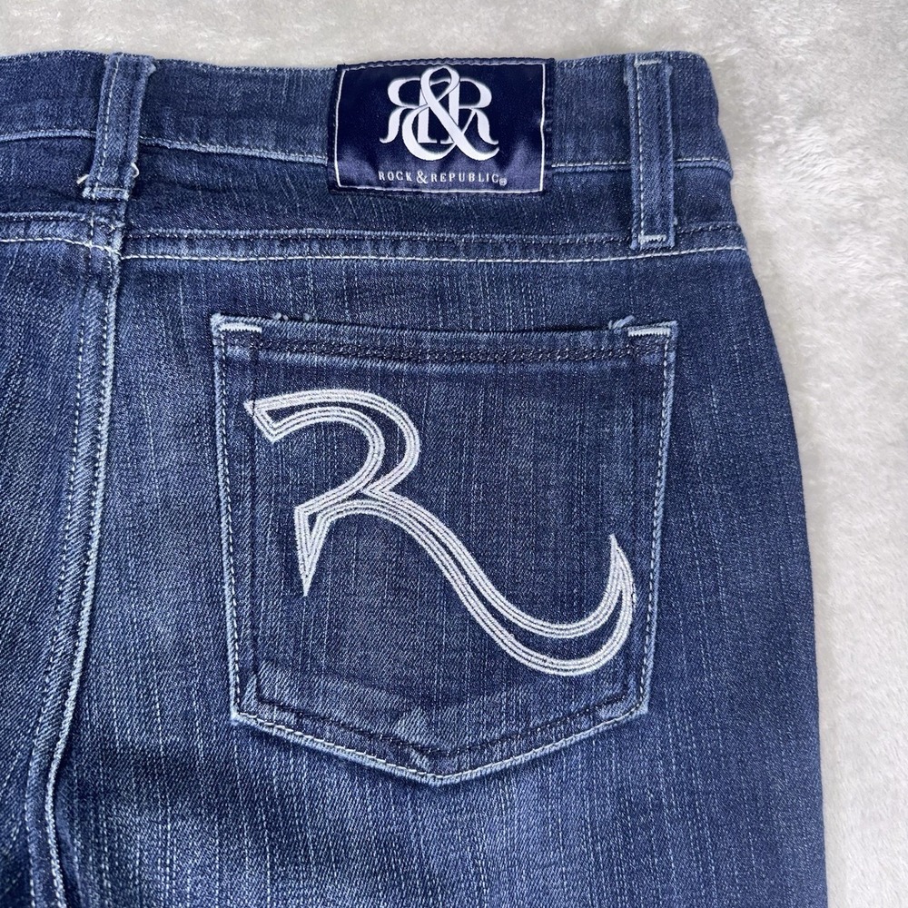 Rock & Republic Kasandra Jeans Size 29x35 Dark Low Rise Bootcut Classic - Picture 14 of 14